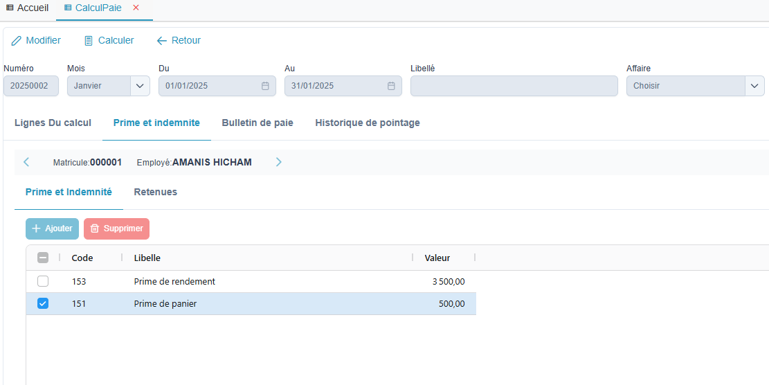 Primes et indemnités