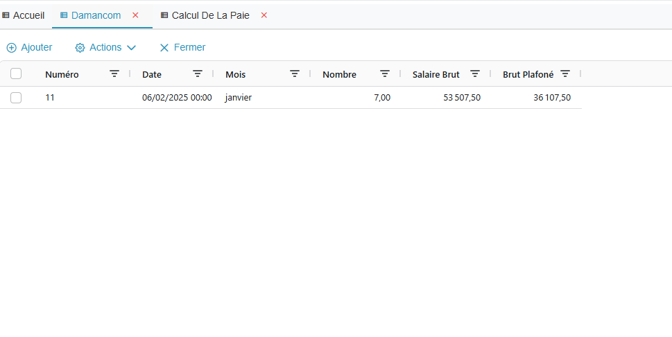 Liste des déclarations CNSS