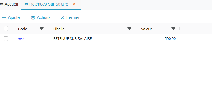 Liste des retenues sur salaire