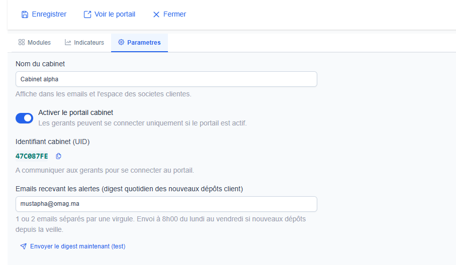 Emails alertes