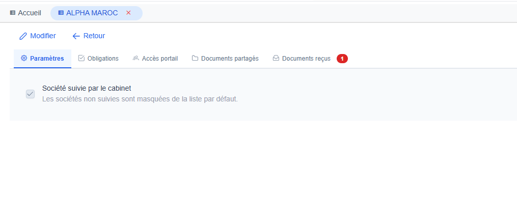 Fiche société cabinet